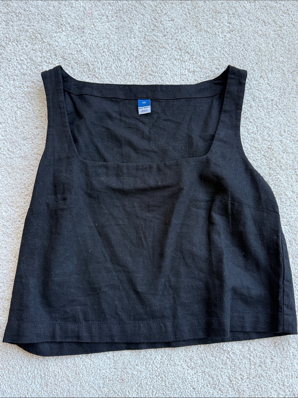 Old Navy Black Square-Neck Tank Crop Top